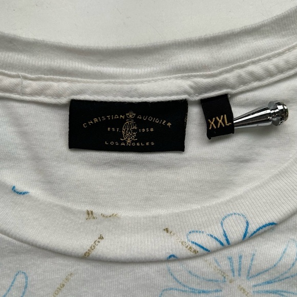 Christian Audiger allover screen printed T-shirt, Swarovski crystal embellished - Picture 2 of 10